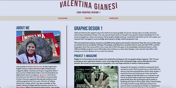 Valentina's website.
